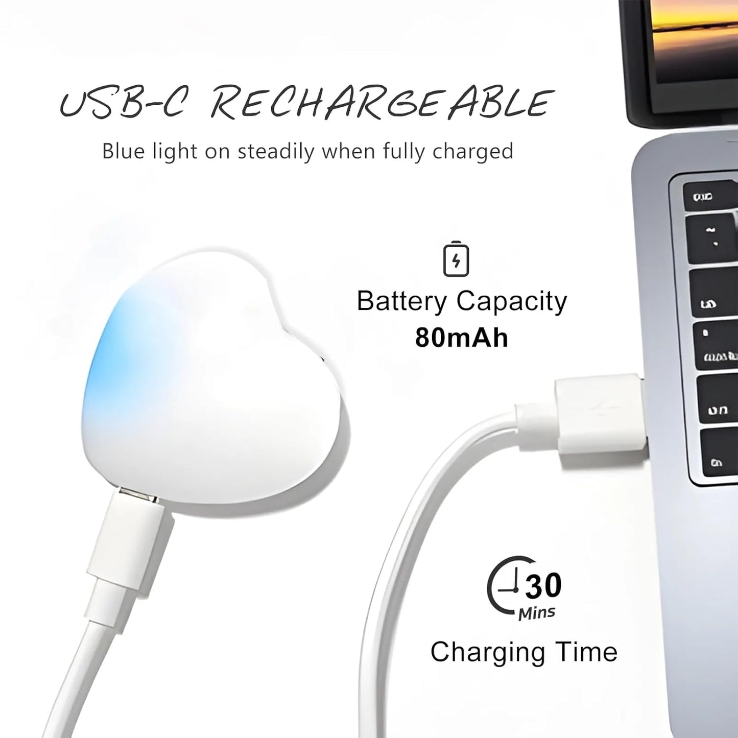 Heart-Shaped Touch Sensor LED Purse Light