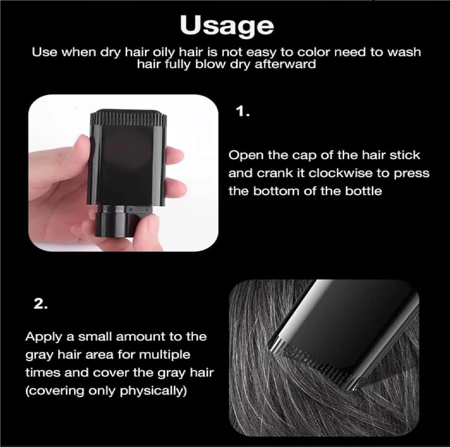 2-in-1 Hair Dye Stick – Instant Gray Coverage