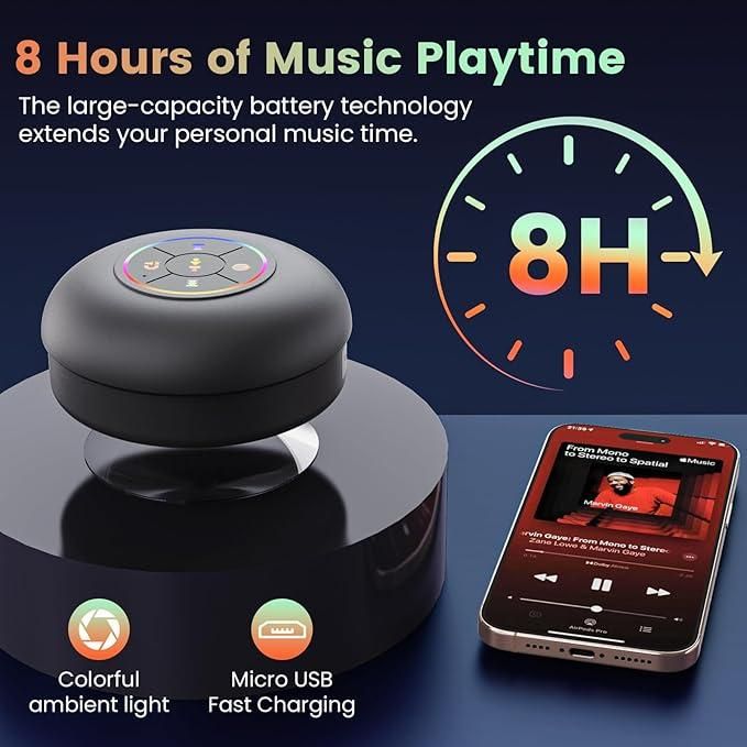 Waterproof Bathroom Bluetooth Speaker with Call Functionality