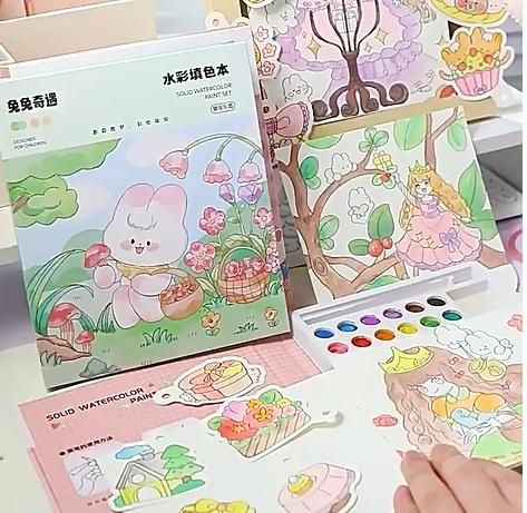 Cartoon Art Coloring Painting Set for Kids