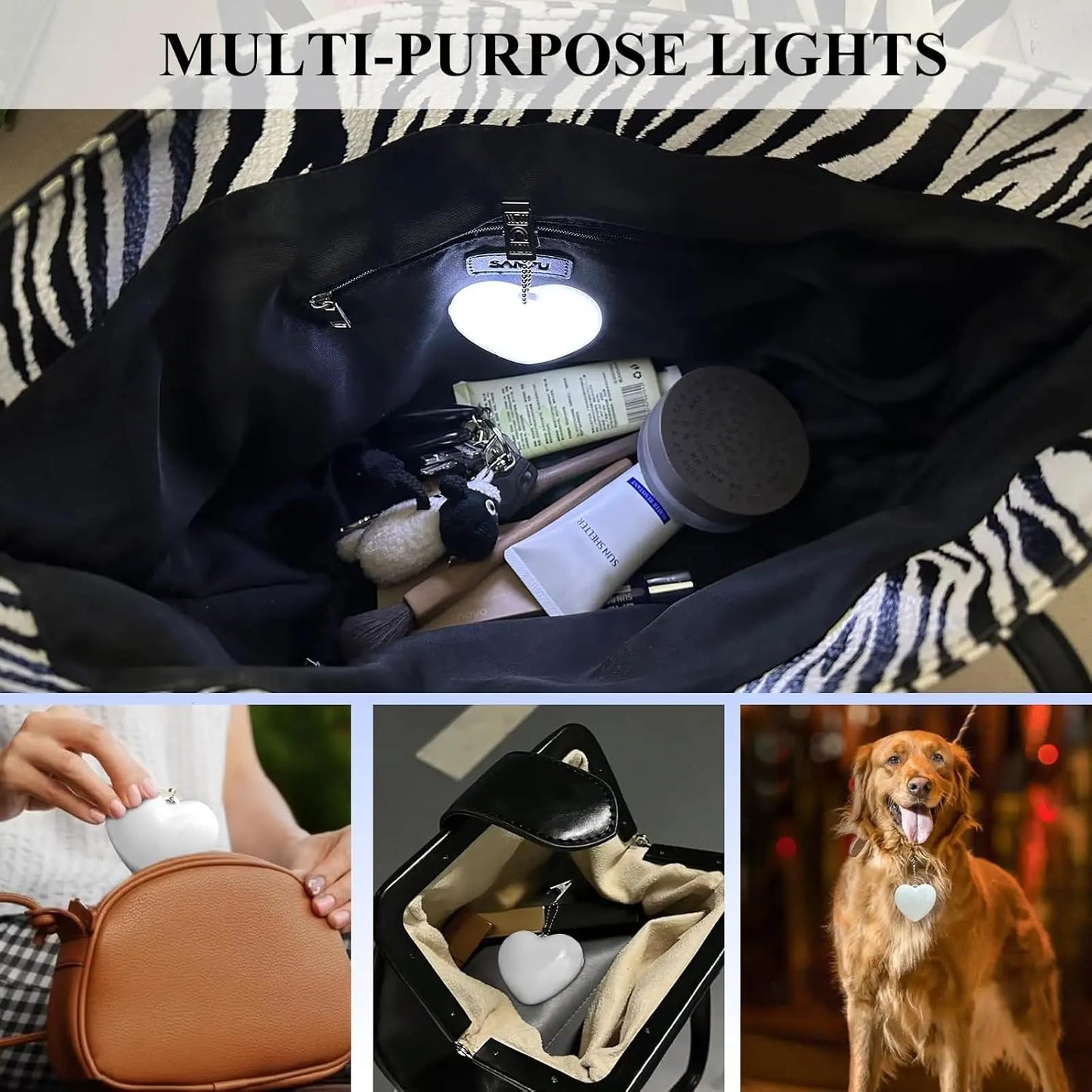 Heart-Shaped Touch Sensor LED Purse Light
