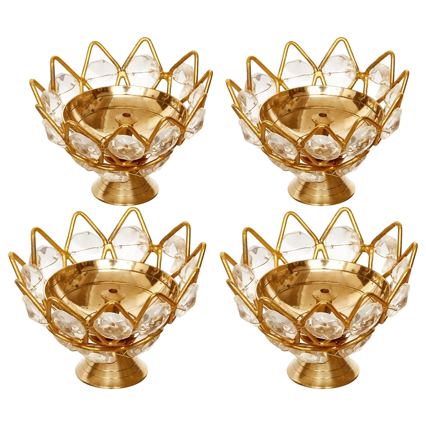 Lotus Shape Crystal Tea Light Holder