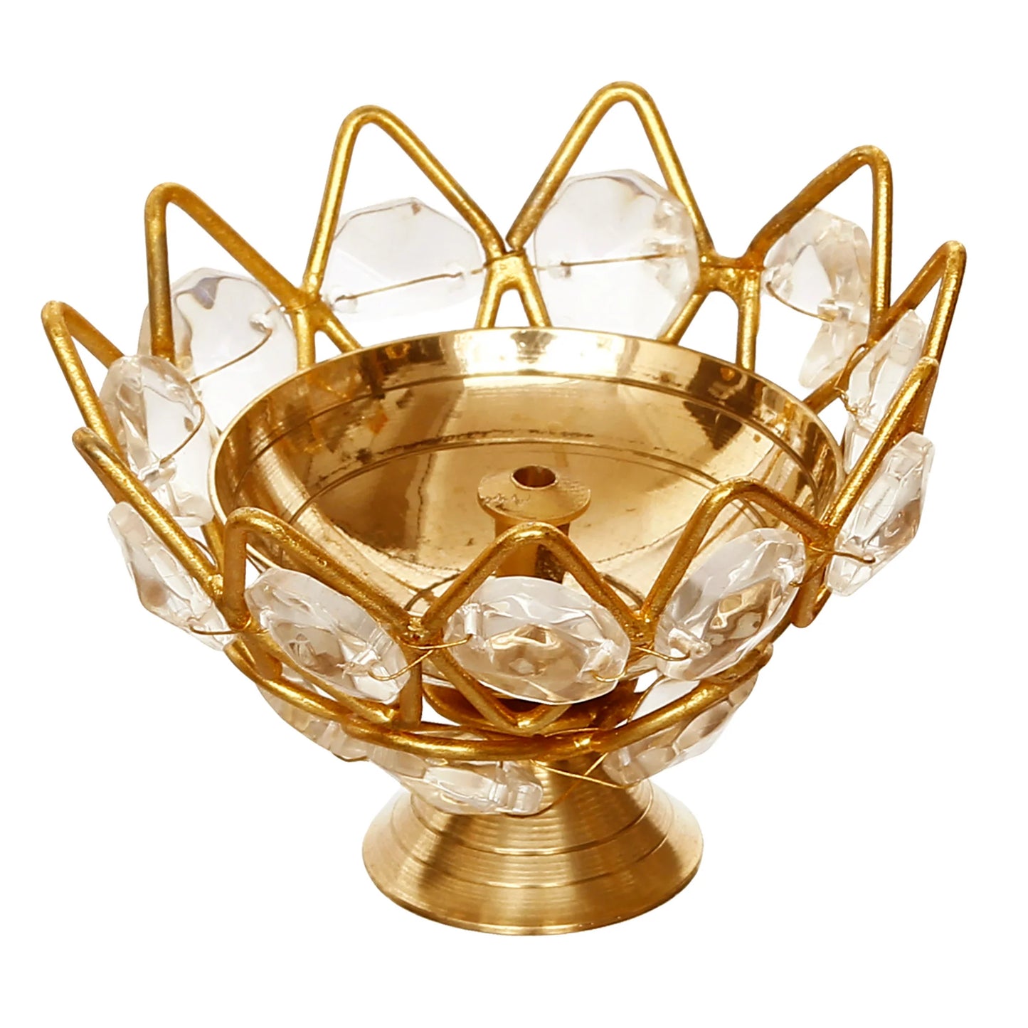 Lotus Shape Crystal Tea Light Holder