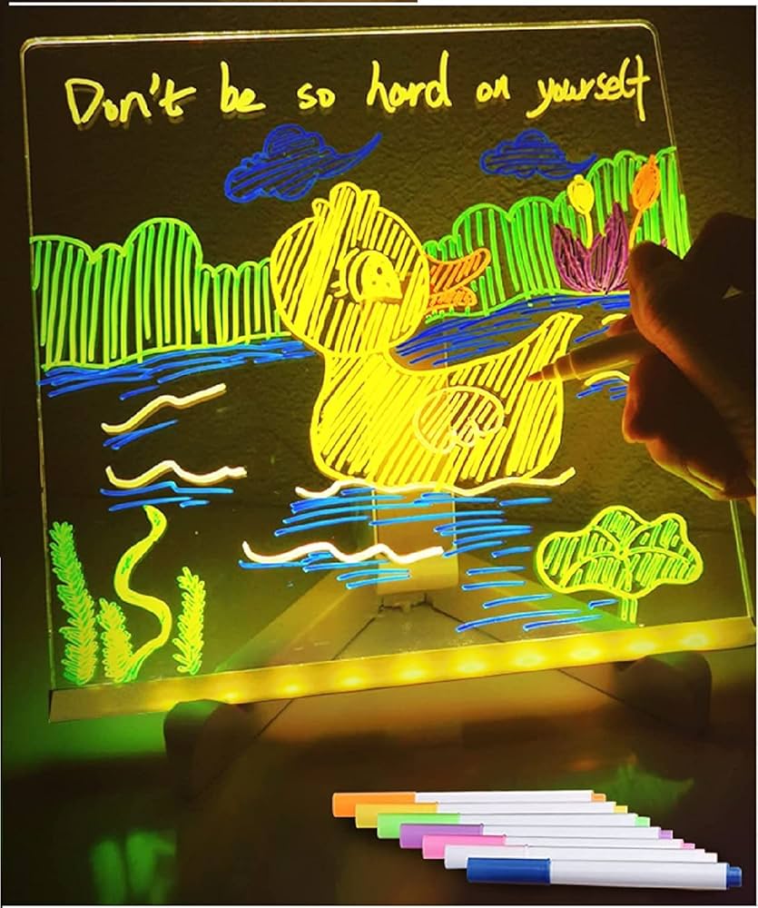 3D LED Light Glass Acrylic Writing Pad