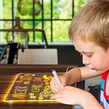 3D LED Light Glass Acrylic Writing Pad
