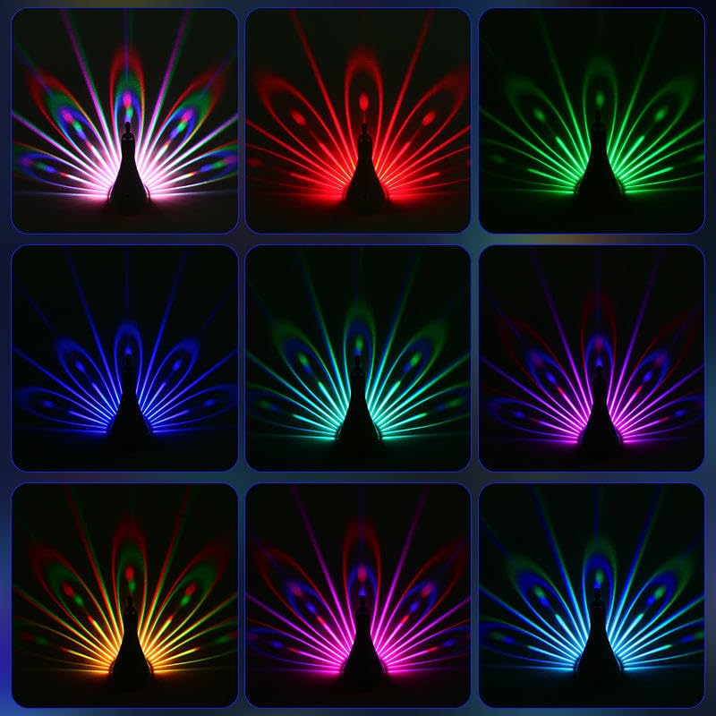 Peacock Glow Night Light Projector Lamp