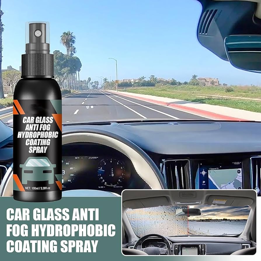 Car Glass Anti-Fog Hydrophobic Coating Spray – 100ML (Pack of 2)