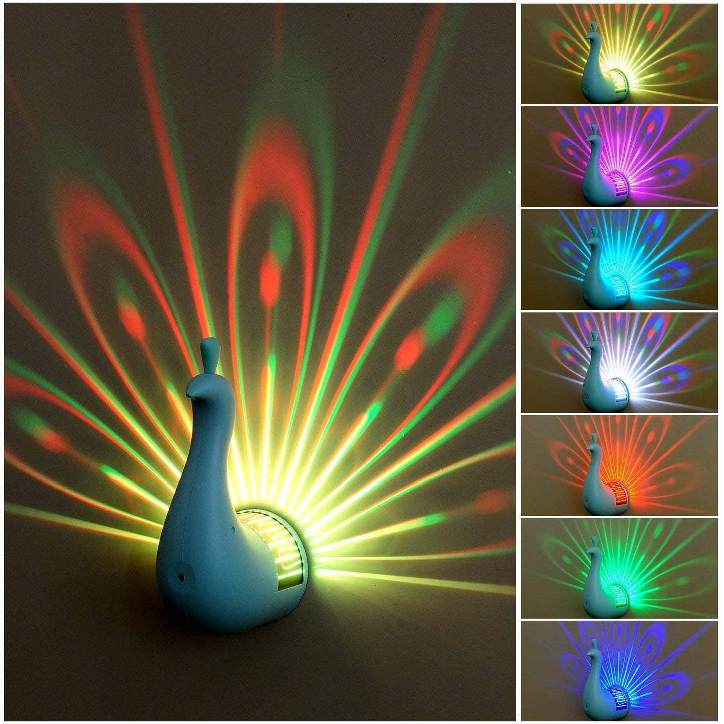 Peacock Glow Night Light Projector Lamp