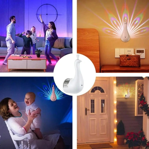 Peacock Glow Night Light Projector Lamp