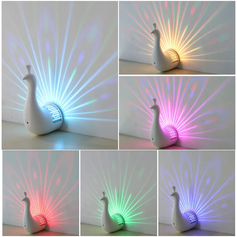 Peacock Night Light Projector